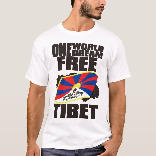 T-SHIRT UN MONDE UN RÊVE TIBET LIBRE (Devant)