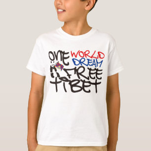 T-SHIRT UN MONDE UN THIBET LIBRE RÊVEUR