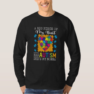 T-shirt Un Morceau De Mon Coeur A L'Autisme Ma Nonne