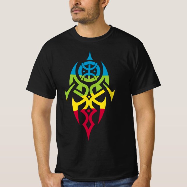 T-shirt Un Motif Amazigh Mixé A La Culture Celtes  (Devant)