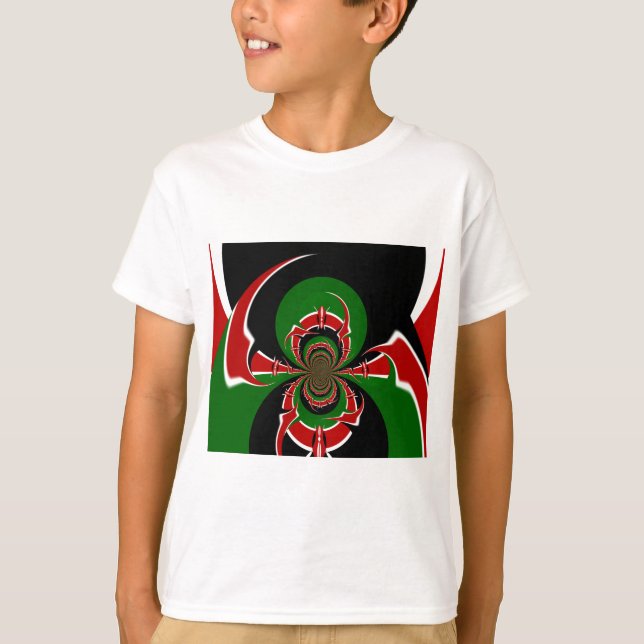 T-shirt Un Motif du drapeau kényan dynamique : un art puis (Devant)