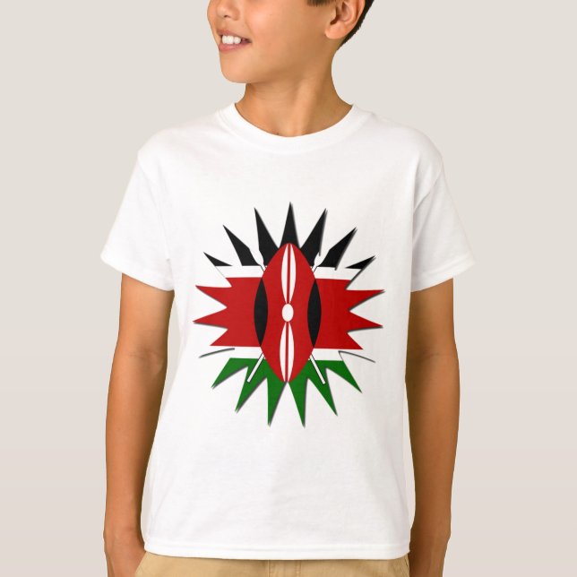 T-shirt Un Motif kenyan dynamique : un art 18 étoiles (Devant)