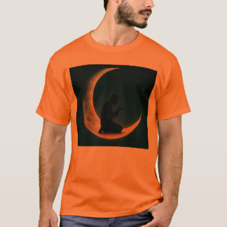 T-shirt Un musulman priant sur la lune_L'art spatial islam