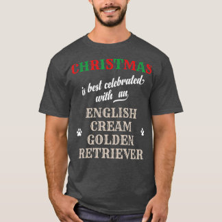 T-shirt Un Noël amusant Anglais Cream Golden Retriever