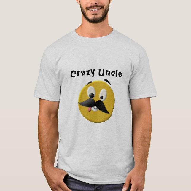 T-shirt Un oncle fou avec la moustache (Devant)