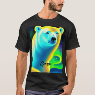 T-shirt Un ours polaire étonnant. Texte modifiable.
