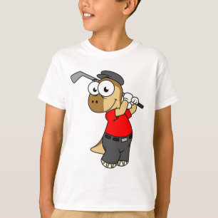 T-shirt Un Pachycéphalosaure Dinosaure Jouer Golf.