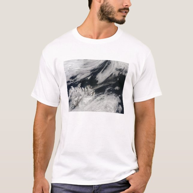 T-shirt Un panache gris pâle souffle du sommet (Devant)