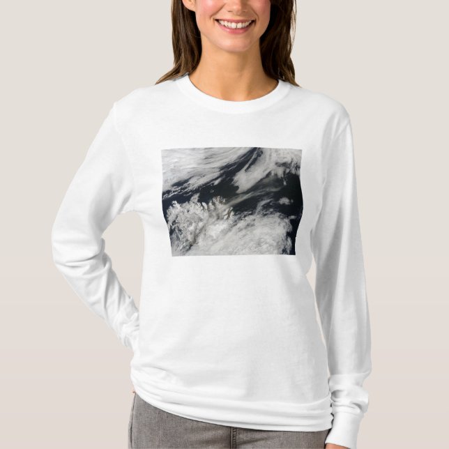 T-shirt Un panache gris pâle souffle du sommet (Devant)