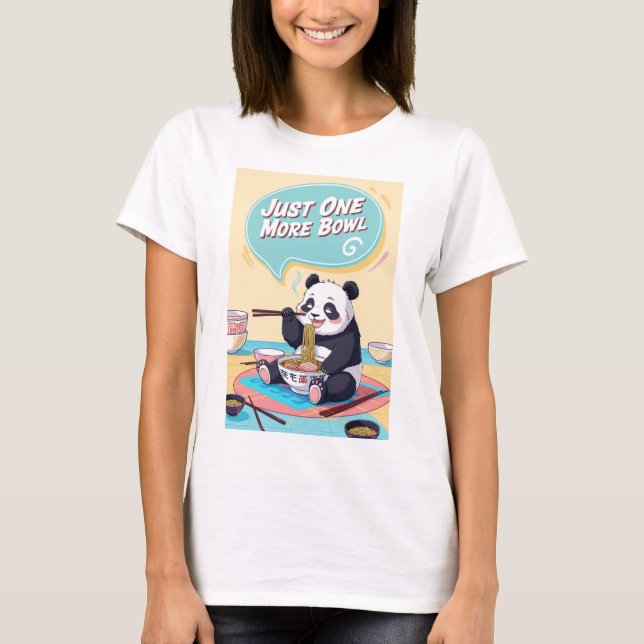 T-shirt Un panda de farniente mangeant de la ramen et disa (Devant)