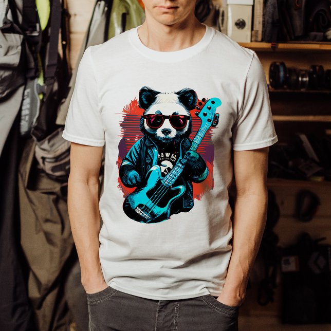 T-shirt Un panda jouant de la guitare (Créateur téléchargé)