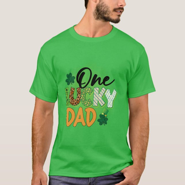 T-shirt Un papa chanceux (Devant)