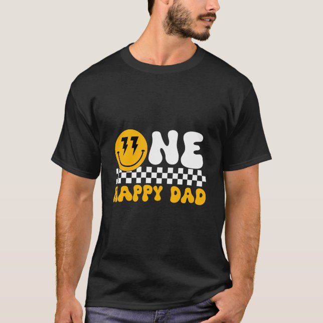 T-shirt Un papa heureux Dude Tee - shirt 1ère fête d'anniv (Devant)