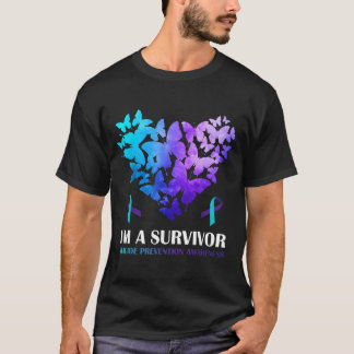T-shirt Un Papillon de Sensibilisation à la Prévention pou