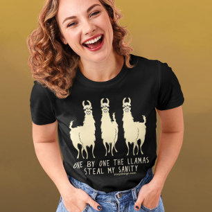 T-shirt Un par un les lamas volent mon Sanity Funny Dark