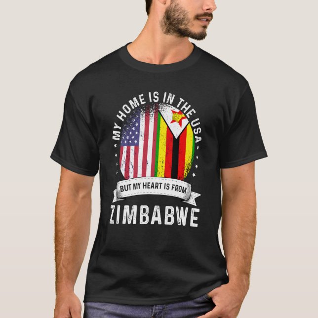 T-shirt Un patriote américain zimbabwéen s'enorgueillit d' (Devant)