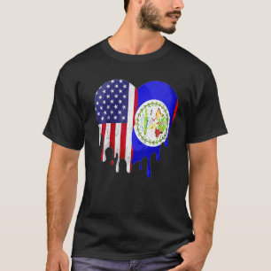 T-shirt Un Patriote Bélizien Américain A Cultivé Pays Fond