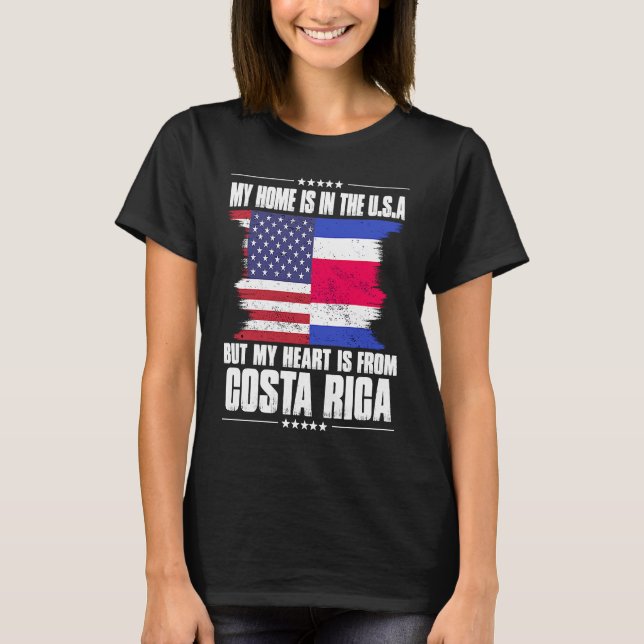 T-shirt Un patriote Costaricien Américain Fier D'Être À La (Devant)