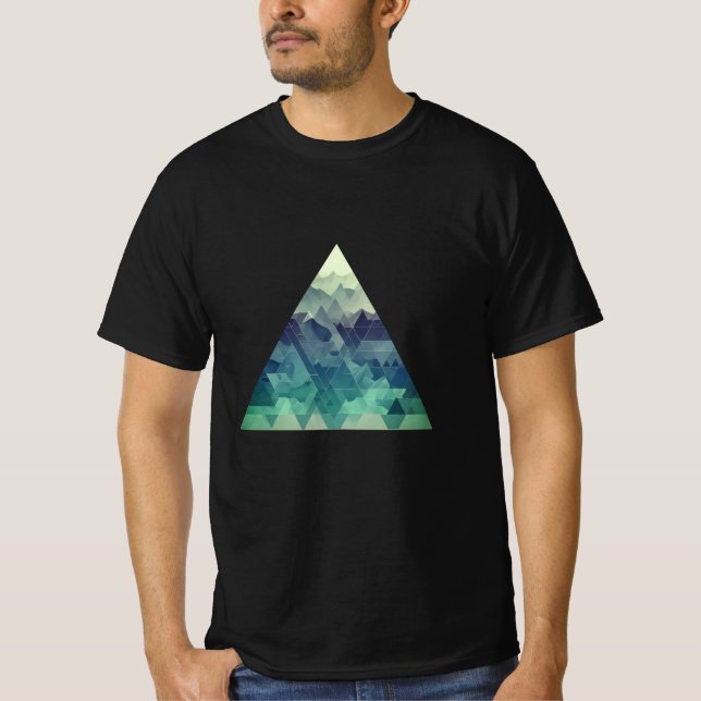 T-shirt Un paysage de montagne triangulaire géométrique (Devant)