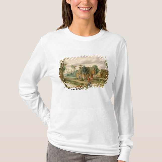 T-shirt Un paysage de village (Devant)