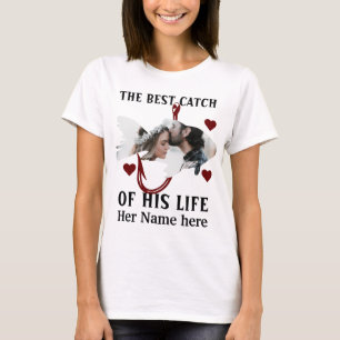 T-shirt Un pêcheur chanceux appariant photo de deux poisso