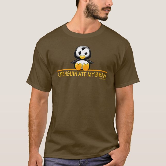 T-shirt Un Penguin Mange Mon Cerveau (Devant)