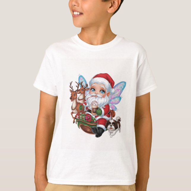 T-shirt Un Père Noël de fée mignon avec éclat (Devant)