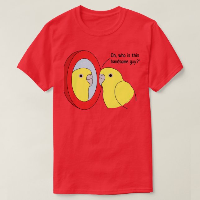 T-shirt Un perroquet narcissique (Design devant)