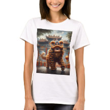 un personnage chinois avec une tête de lion dessus