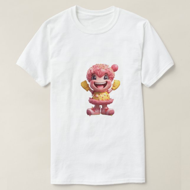T-shirt Un personnage de cypcake avec bras et jambes. (Design devant)