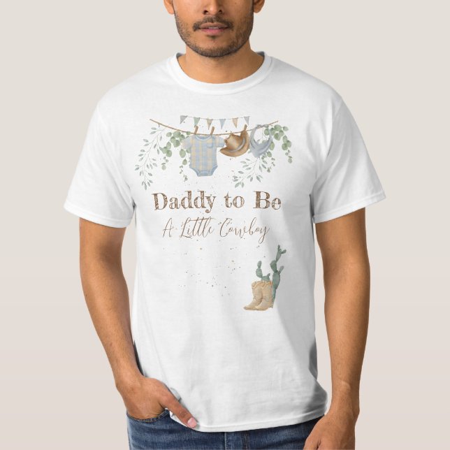 T-shirt Un petit Baby shower de cowboy (Devant)