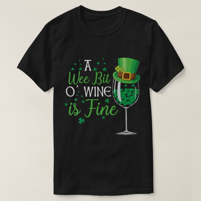 T-shirt Un Petit Bit De Vin Jour de la Saint Patrick Chemi (Design devant)