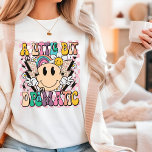 T-shirt Un Petit Peu Dramatique Drôle Super Dire<br><div class="desc">Un peu Dramatique Dramatique Drôle Super Dire Typographie T-shirt femme avec le texte "Un peu Dramatique" dans la typographie moderne sur un arrière - plan en damier rose avec fleurs super,  boulons éclairants et un visage souriant. Conçu par Evco Studio www.zazzle.com/store/evcostudio</div>