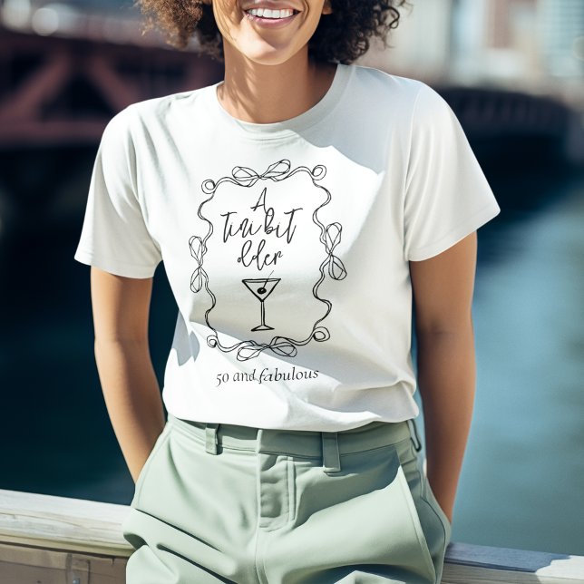 T-shirt Un Petit Peu Plus Vieux Black Wavy Bordure fête d' (Créateur téléchargé)