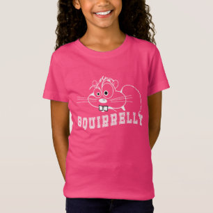 T-Shirt Un peu écureuil en ligne blanche filles d'art