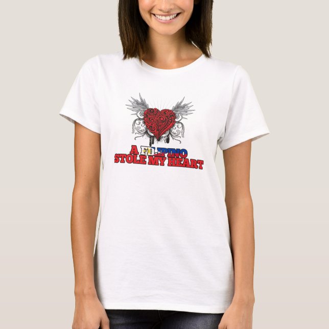 T-shirt Un Philippin a volé mon coeur (Devant)
