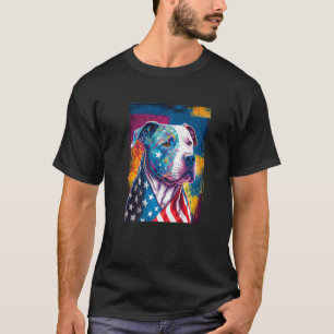 T-shirt Un Pitbull Patriotique et Drapeau Américain