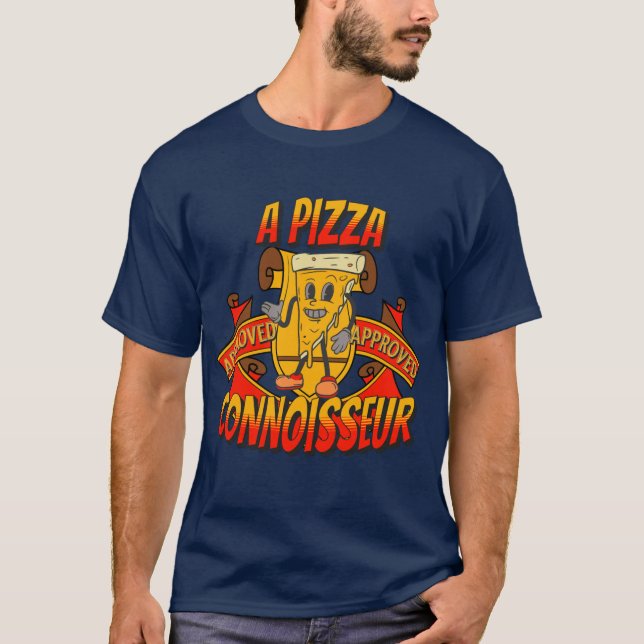 T-shirt Un Pizza Connoisseur, Élégant cool cadeau papa (Devant)