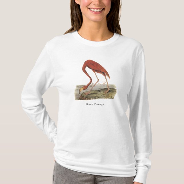 T-shirt Un plus grand Flamant rose, John Audubon (Devant)