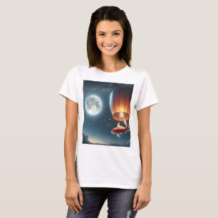 T-shirt un poisson sautant sur un poisson rouge avec une l