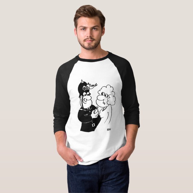 T-shirt Un policier britannique se fait demander l'heure (Devant entier)