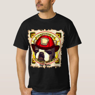 T-shirt Un pompier Boston Terrier