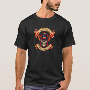 T-shirt Un Pompier Passe Dans Des Bâtiments En Feu Unique