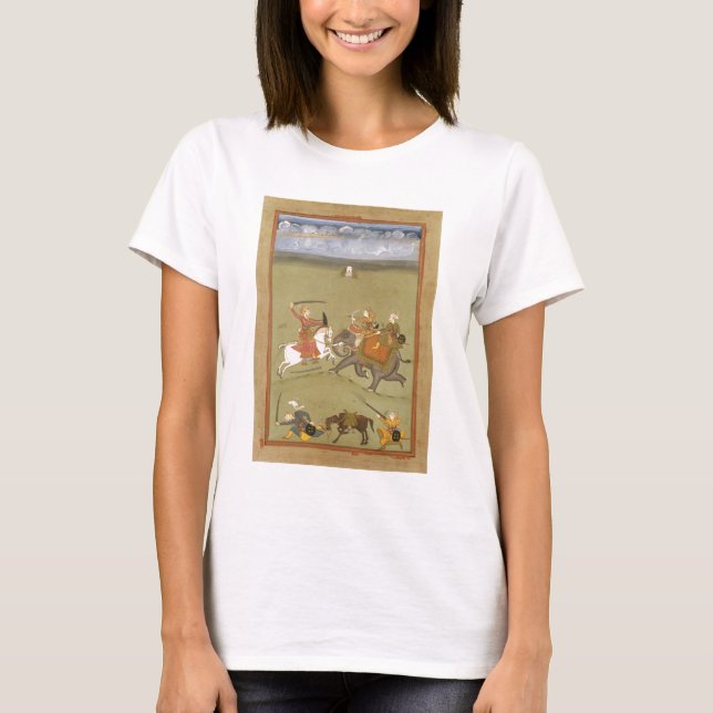 T-shirt Un prince combattant ses ennemis sur un éléphant,  (Devant)