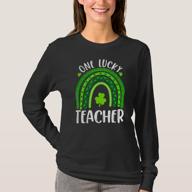 T-shirt Un professeur chanceux Rainbow Funny St Patricku20 (Devant)