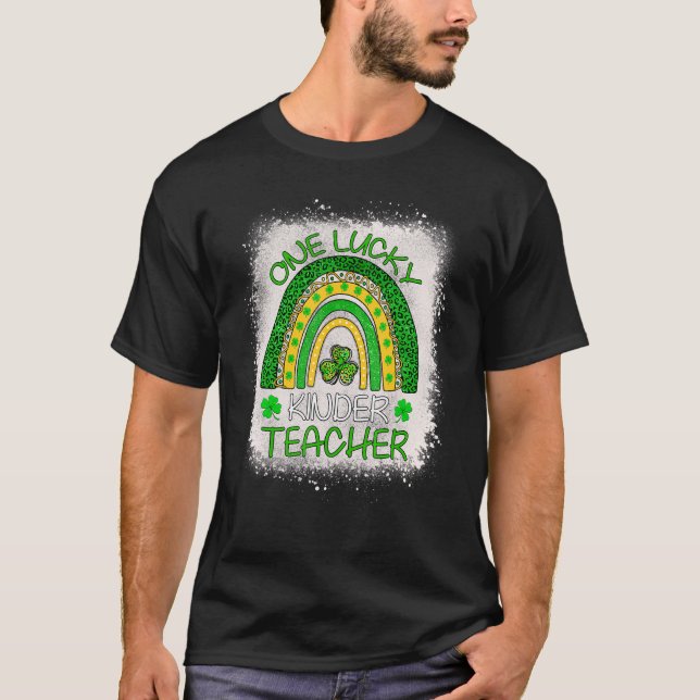 T-shirt Un professeur chanceux Rainbow St Patrick Jour S (Devant)