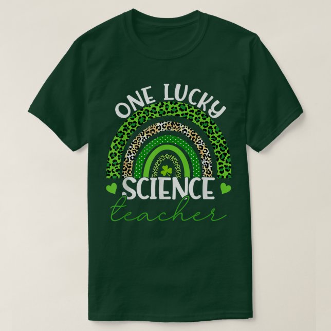 T-shirt Un professeur chanceux Rainbow St Patrick's Day Sc (Design devant)