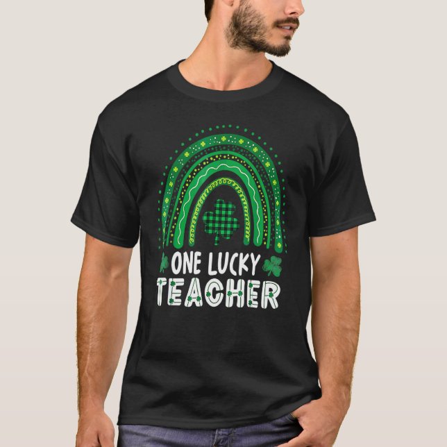 T-shirt Un professeur chanceux Rainbow St Patricku2019s Da (Devant)