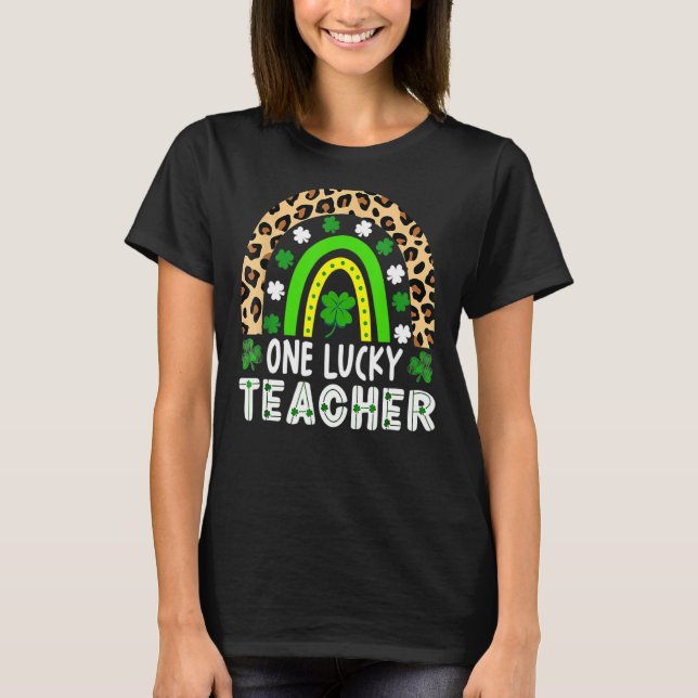 T-shirt Un professeur chanceux Rainbow St Patricku2019s Jo (Devant)