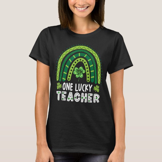 T-shirt Un professeur chanceux Rainbow St Patricku2019s Jo (Devant)